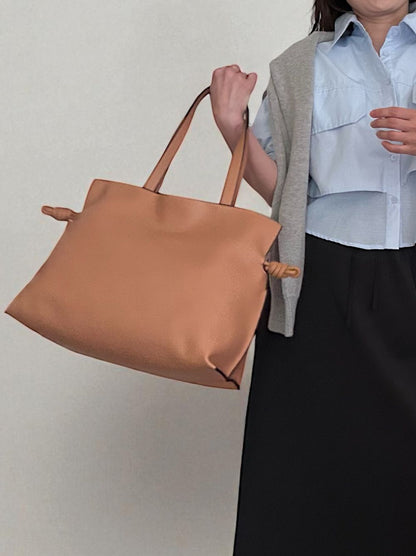 Smooth real leather ロープドロストショルダーバッグ