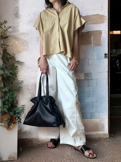 Smooth real leather ロープドロストショルダーバッグ