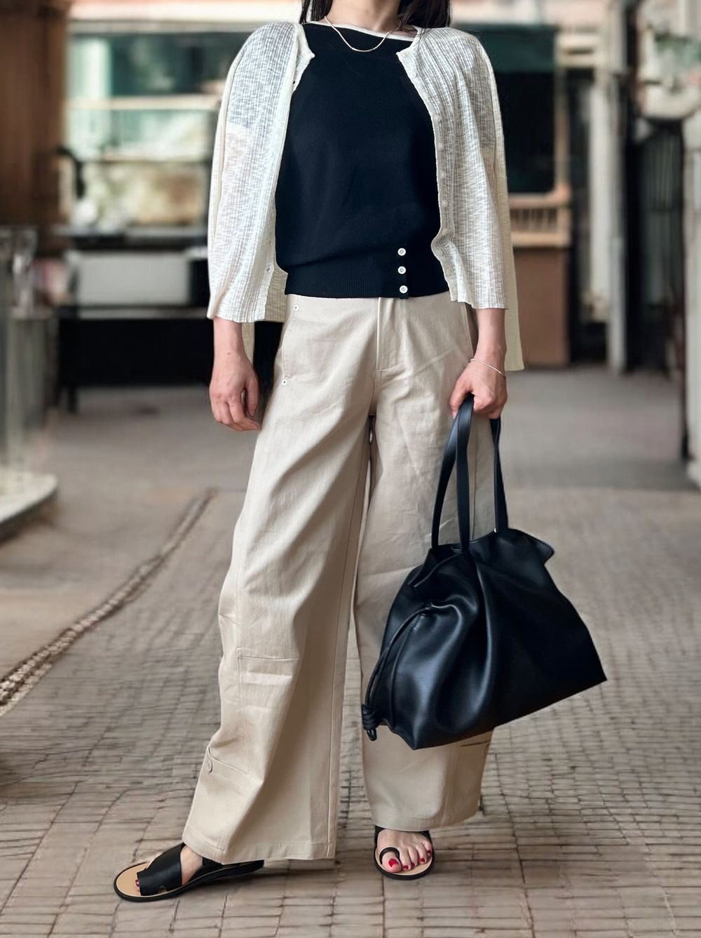 Smooth real leather ロープドロストショルダーバッグ