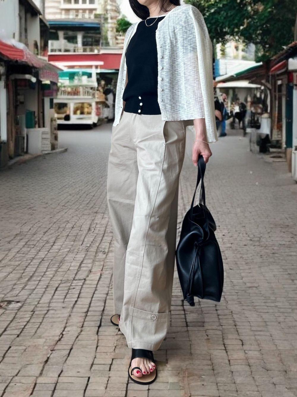 Smooth real leather ロープドロストショルダーバッグ