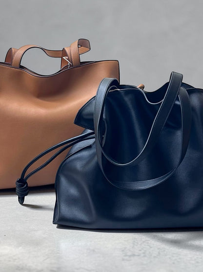 Smooth real leather ロープドロストショルダーバッグ