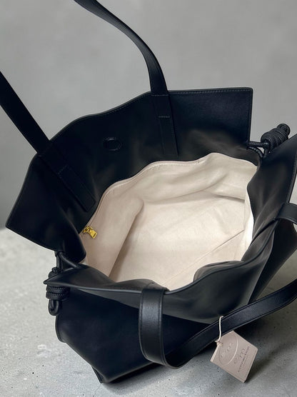 Smooth real leather ロープドロストショルダーバッグ