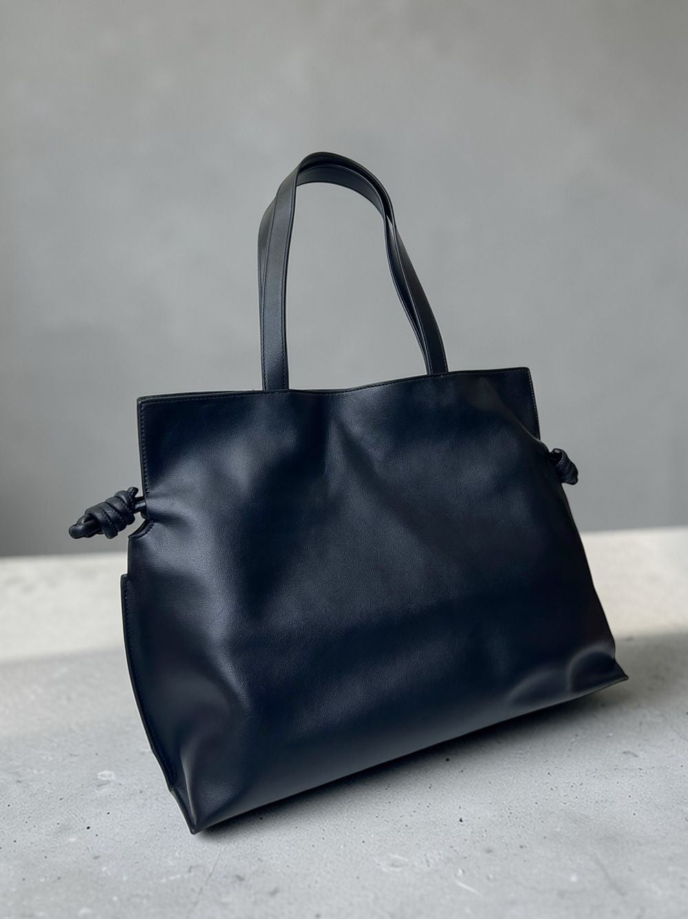 Smooth real leather ロープドロストショルダーバッグ