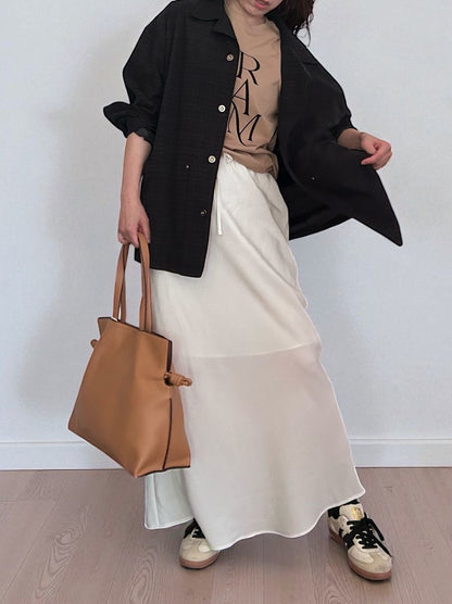 Smooth real leather ロープドロストショルダーバッグ