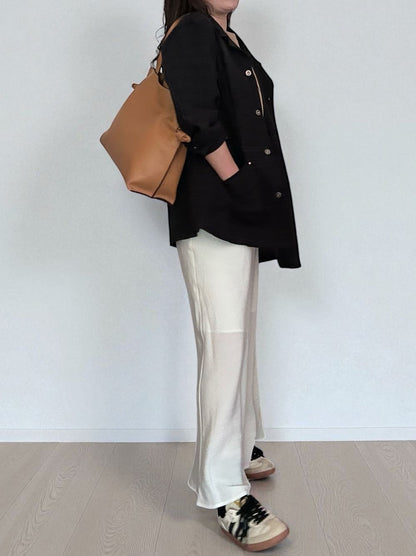 Smooth real leather ロープドロストショルダーバッグ