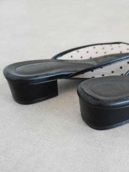 Dot tulle ポインテッドミュール