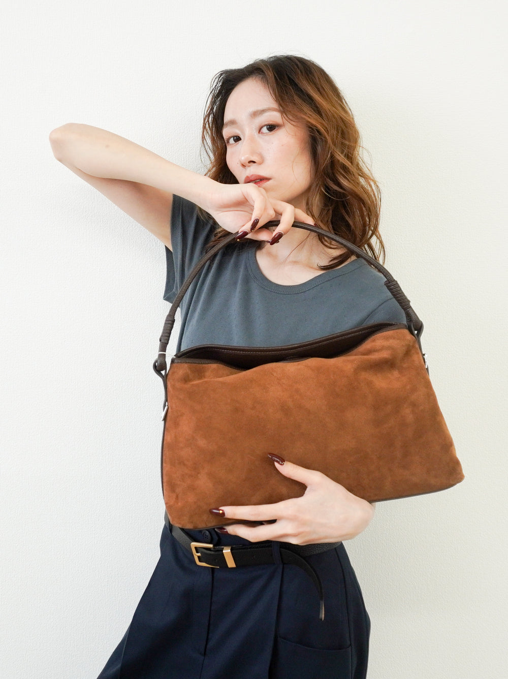 【受注販売・納期2週間】Soft Form スエードコンビ 2WAYショルダーバッグ