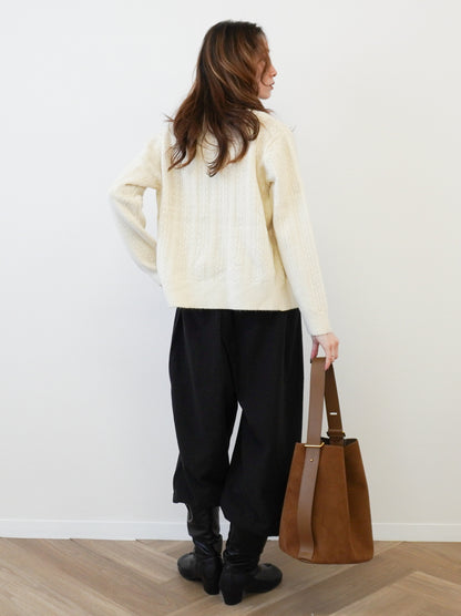 【受注販売・納期2週間】Velour touch ヌバックレザートートバッグ