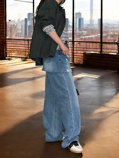 Damage crash skirt ドッキングデニム