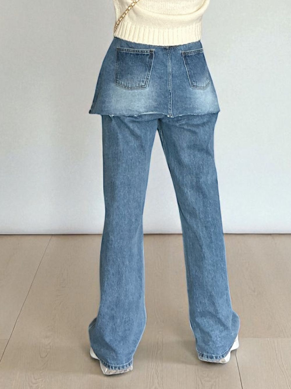 Damage crash skirt ドッキングデニム