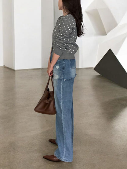 Damage crash skirt ドッキングデニム