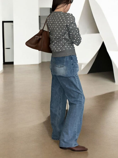 Damage crash skirt ドッキングデニム