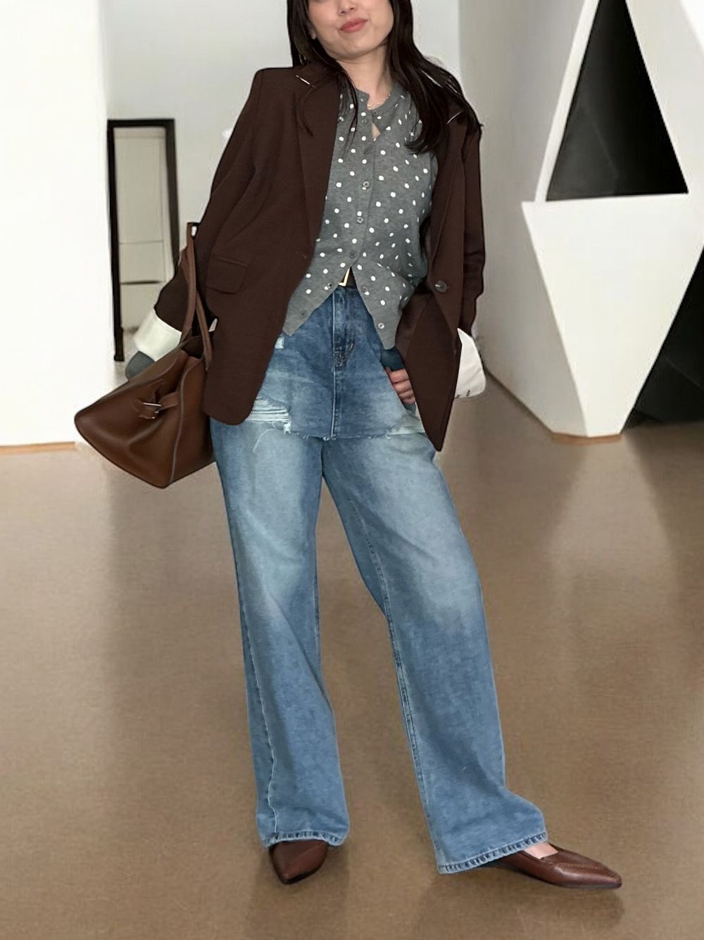 Damage crash skirt ドッキングデニム