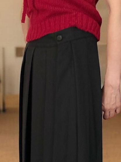 Side slit ミディプリーツスカート