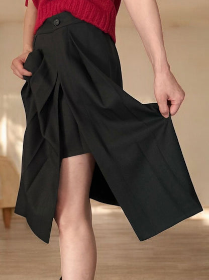 Side slit ミディプリーツスカート