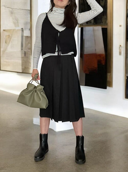 Side slit ミディプリーツスカート