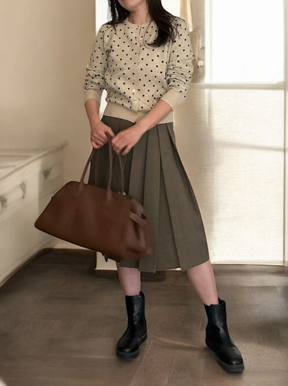 Side slit ミディプリーツスカート
