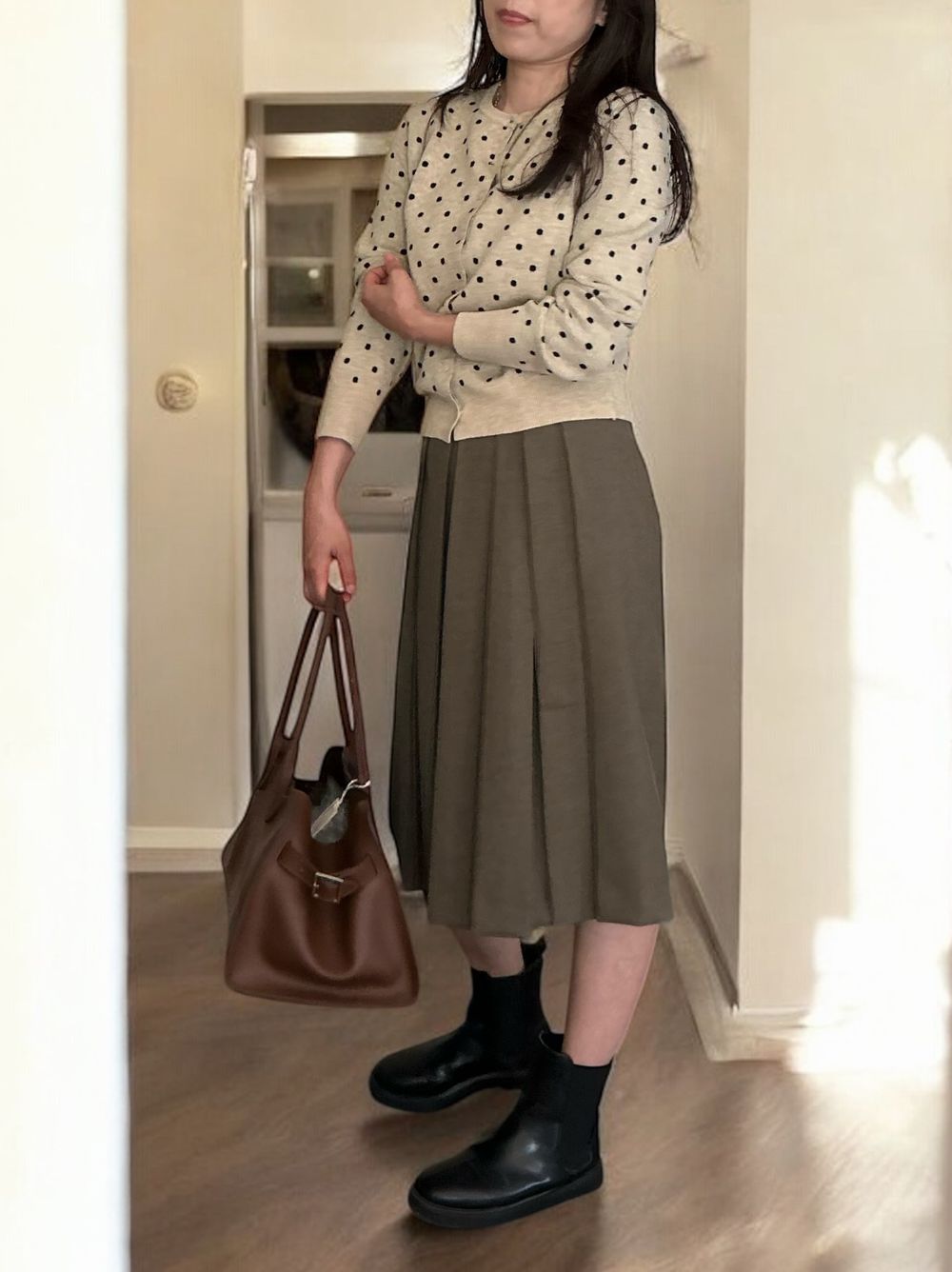 Side slit ミディプリーツスカート