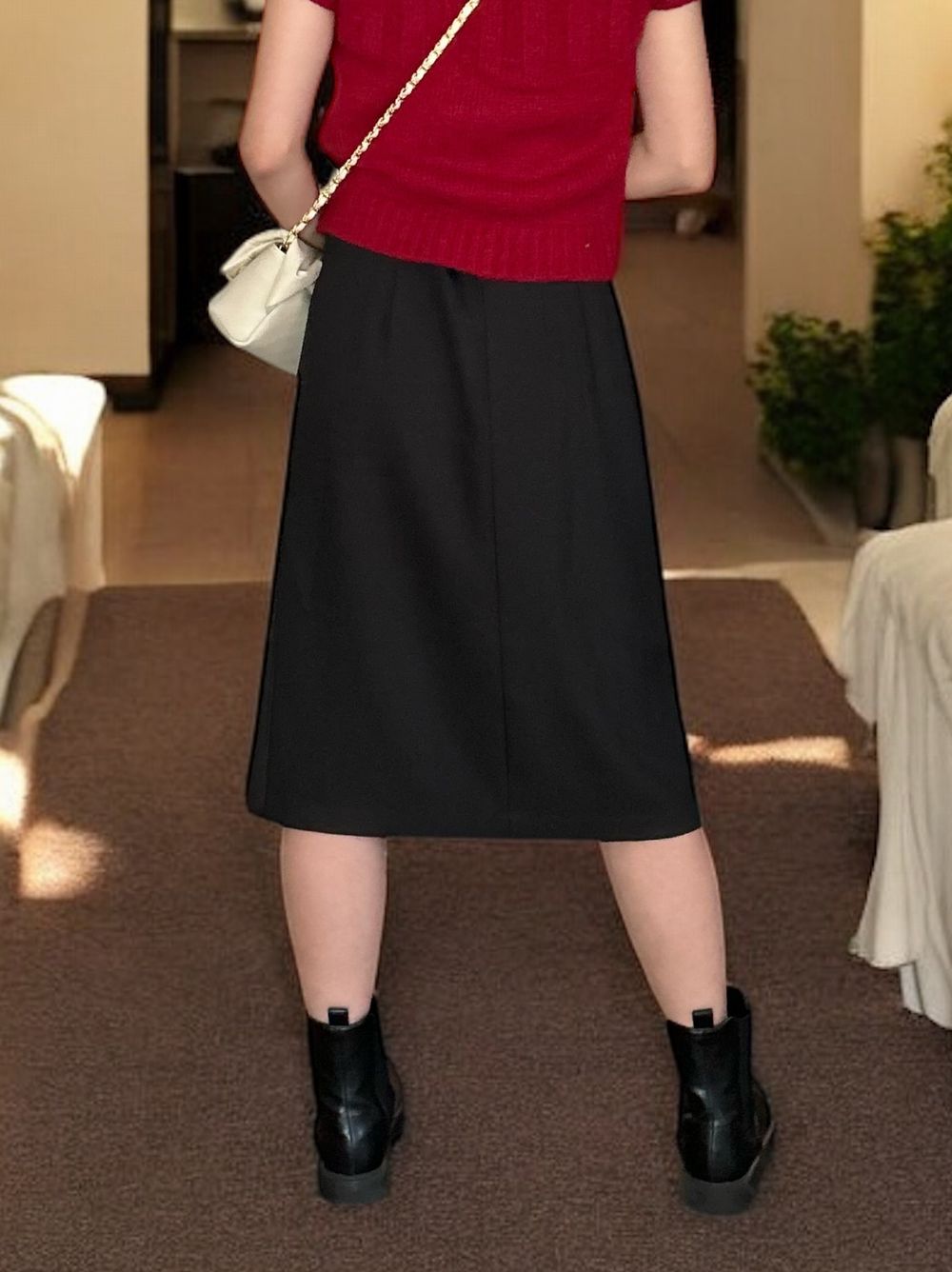 Side slit ミディプリーツスカート