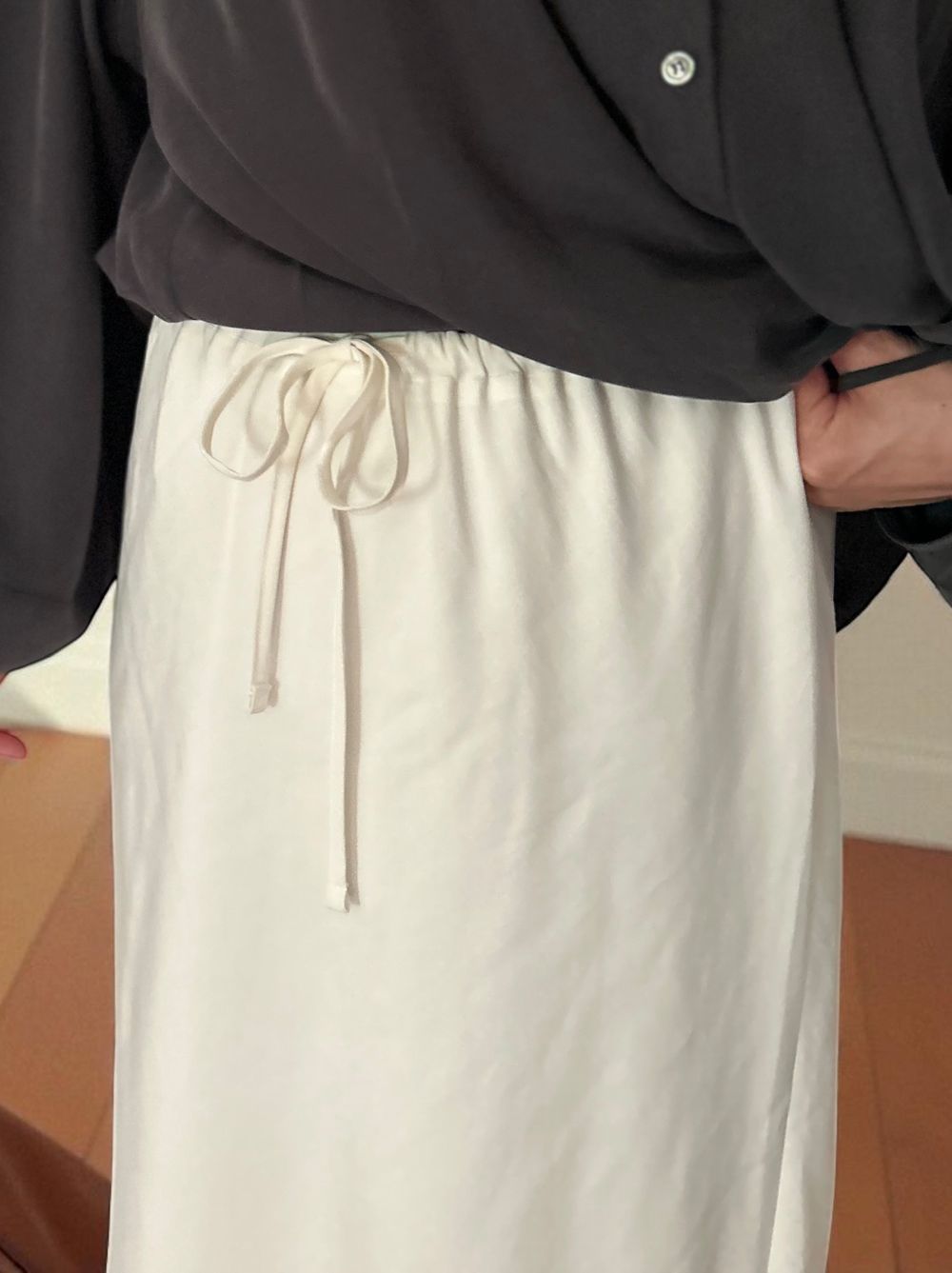 Suede like maxi フレアスカート