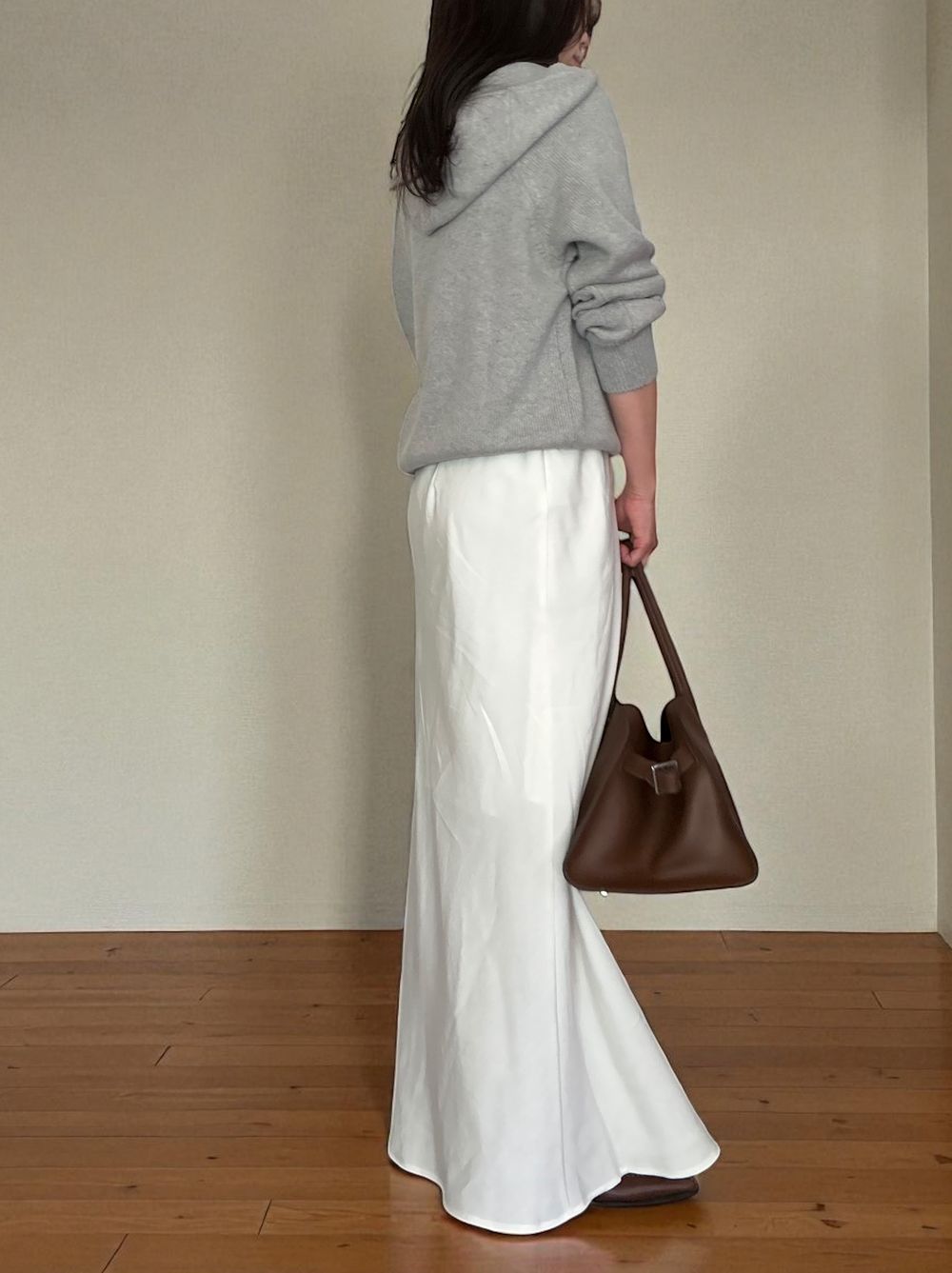 Suede like maxi フレアスカート