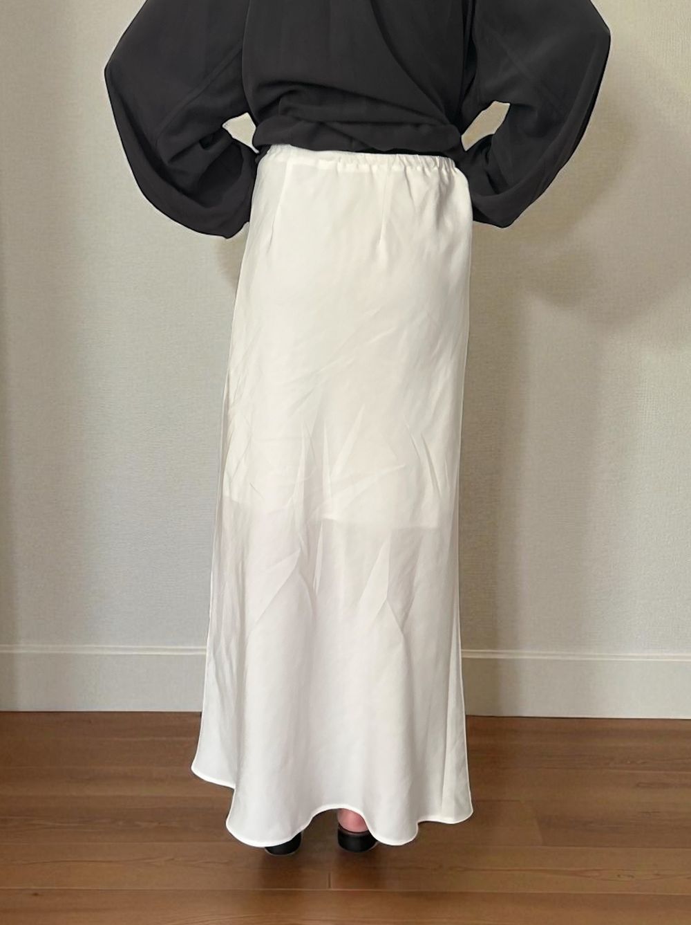 Suede like maxi フレアスカート