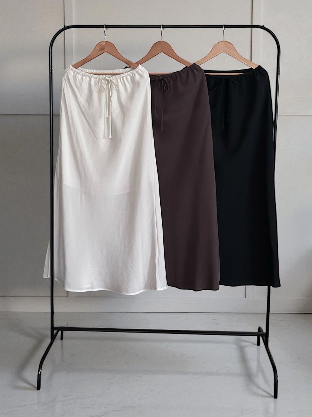 Suede like maxi フレアスカート