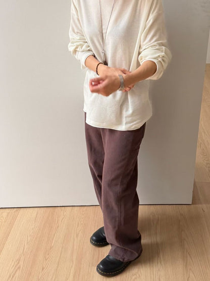 ワイドストレート Carpenter cotton pants
