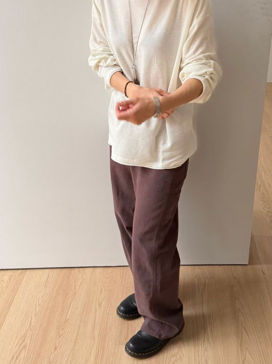 ワイドストレート Carpenter cotton pants