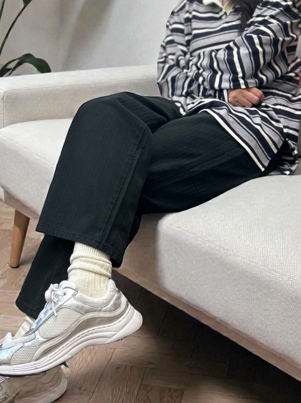 ワイドストレート Carpenter cotton pants