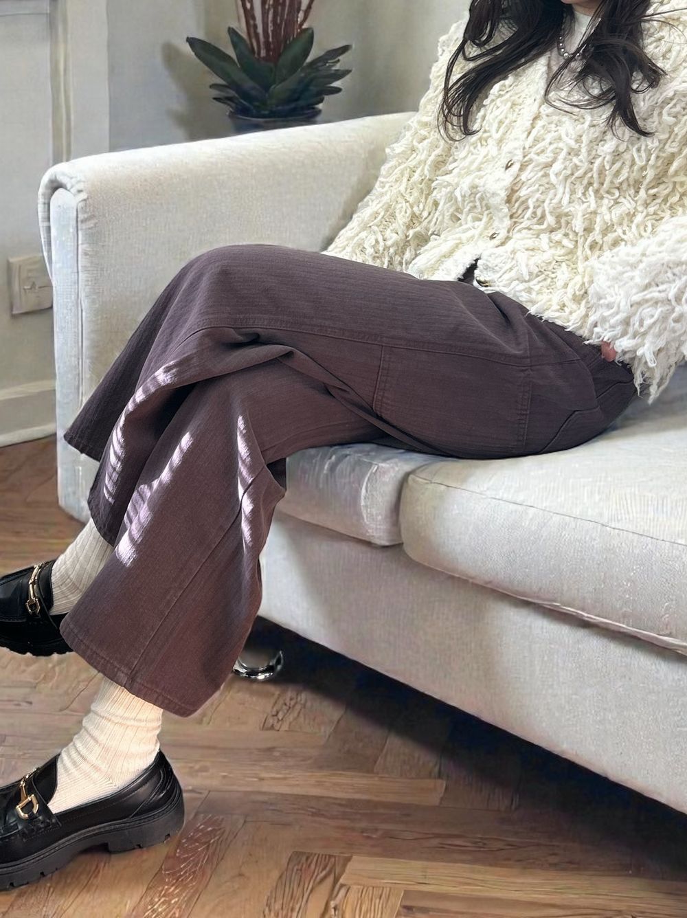 ワイドストレート Carpenter cotton pants