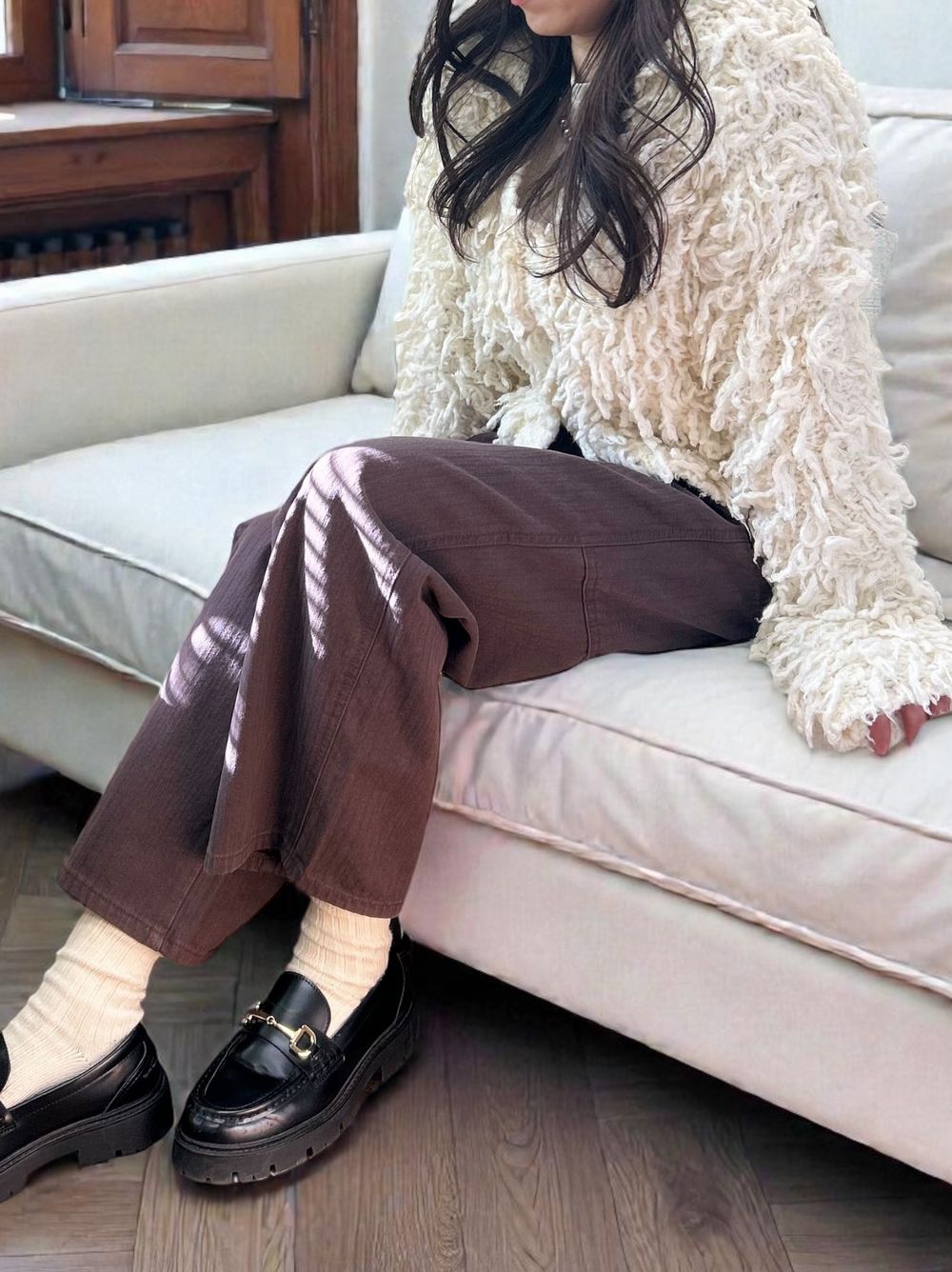 ワイドストレート Carpenter cotton pants