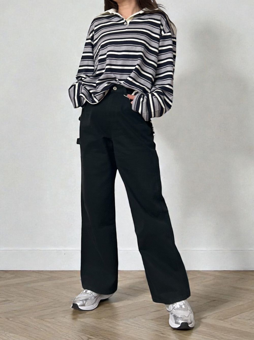 ワイドストレート Carpenter cotton pants
