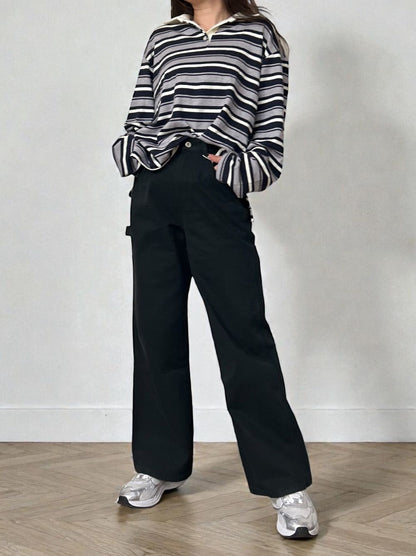ワイドストレート Carpenter cotton pants