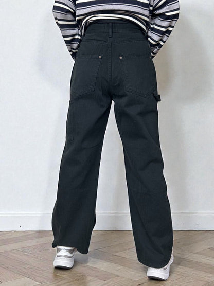 ワイドストレート Carpenter cotton pants