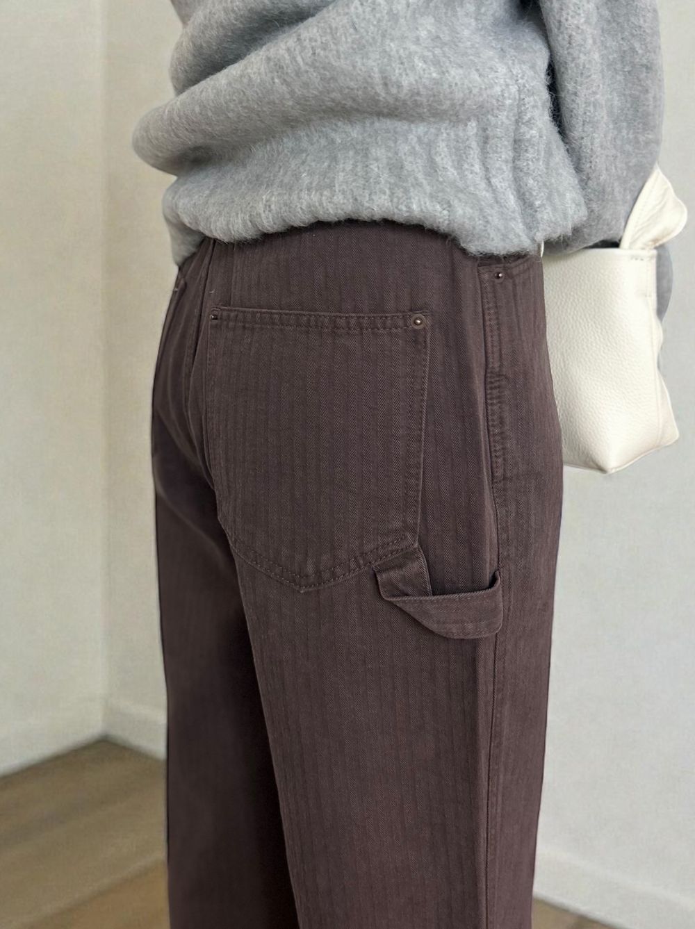 ワイドストレート Carpenter cotton pants