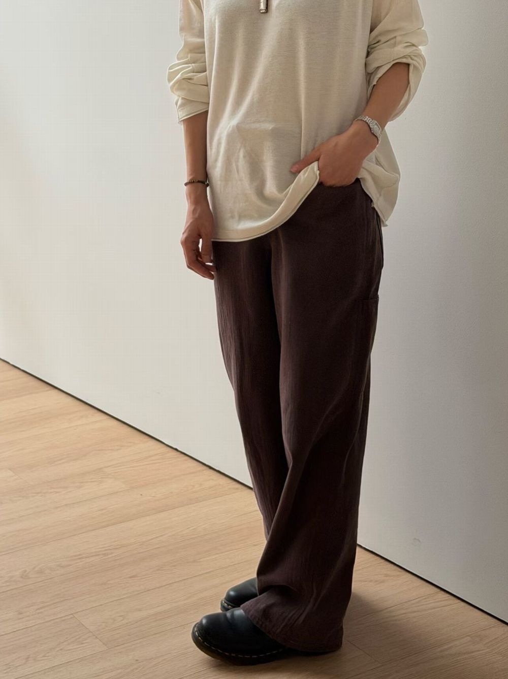 ワイドストレート Carpenter cotton pants