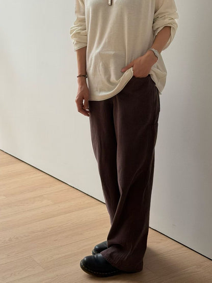 ワイドストレート Carpenter cotton pants