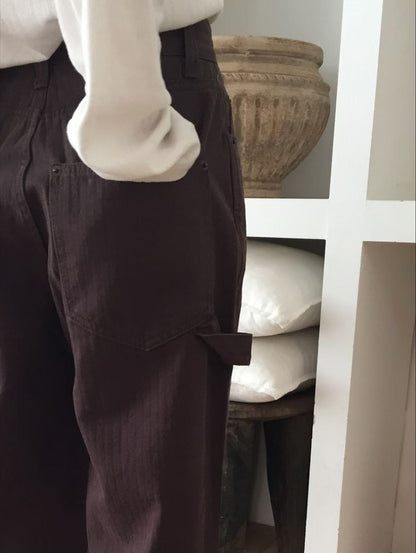 ワイドストレート Carpenter cotton pants