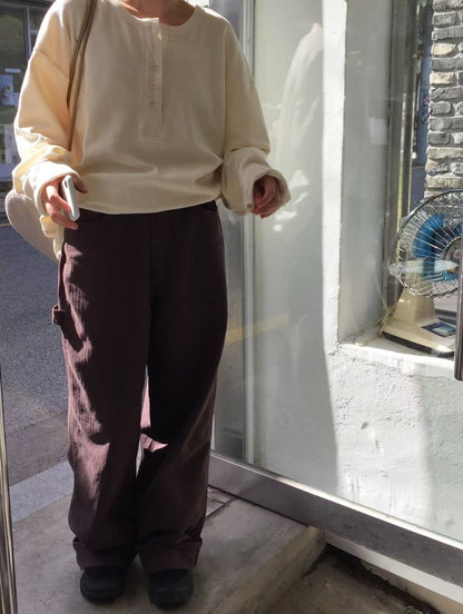ワイドストレート Carpenter cotton pants