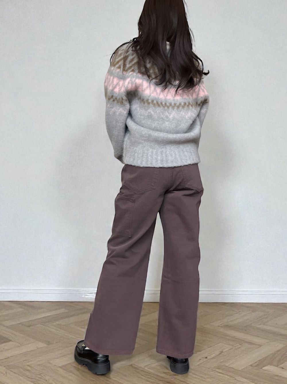 ワイドストレート Carpenter cotton pants