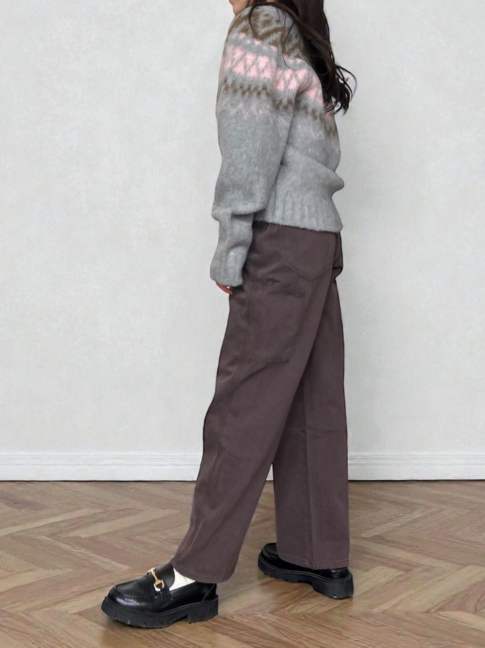 ワイドストレート Carpenter cotton pants