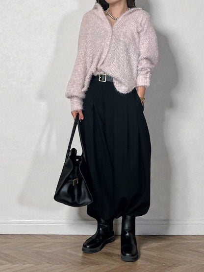 Hem drawstring タックボリュームパンツ