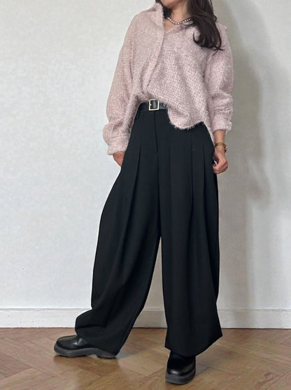 Hem drawstring タックボリュームパンツ