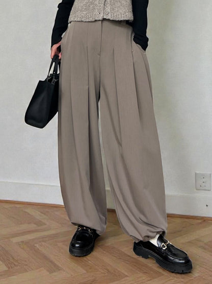 Hem drawstring タックボリュームパンツ