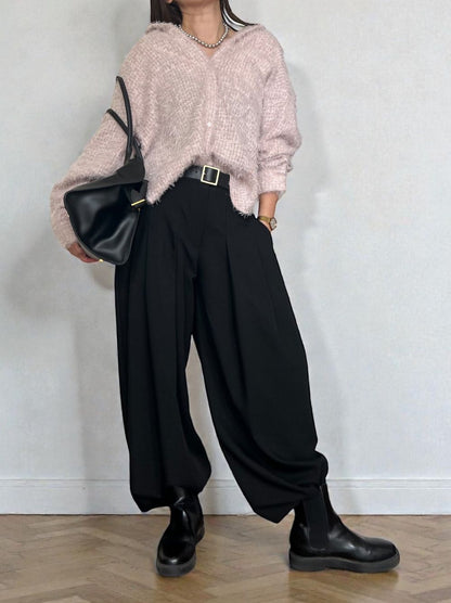 Hem drawstring タックボリュームパンツ