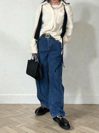 Natural curveサイド カッティングデニム