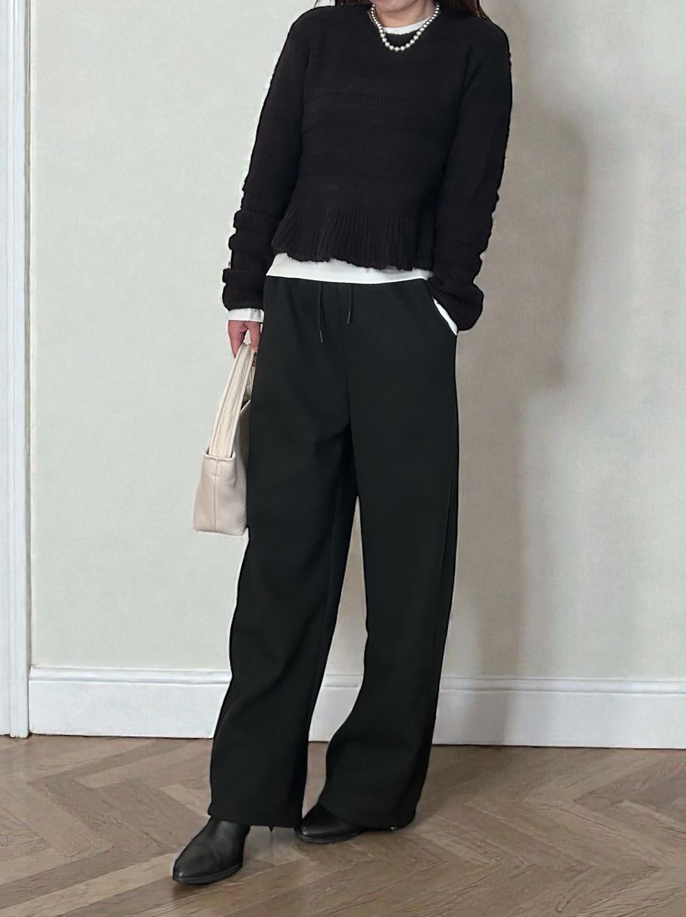 Fleece lining drawstringスウェットパンツ