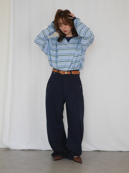 Natural curve barrel leg パンツ
