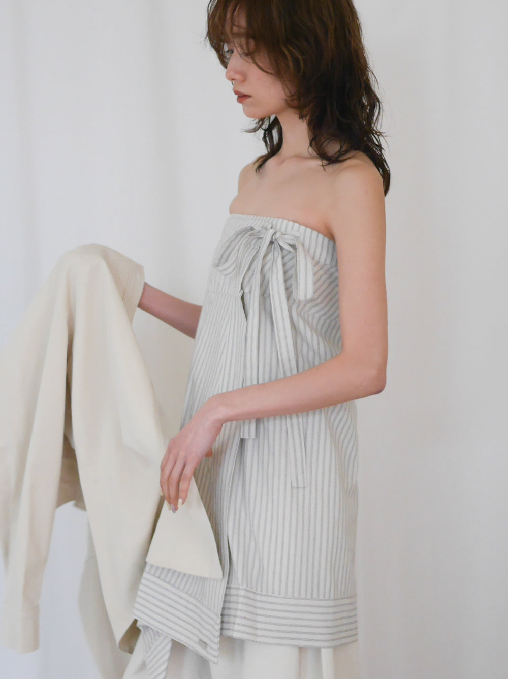 Asymmetry stripeラップスカート
